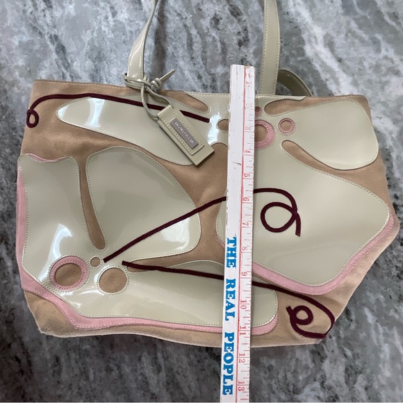 Antonio Melani patent leather/suede shoulder bag purse - Picture 12 of 12